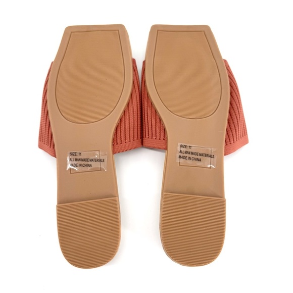 Lulu’s Ribbed Knit Square Toe Slide Sandals Size 11 Woman - Picture 6 of 7